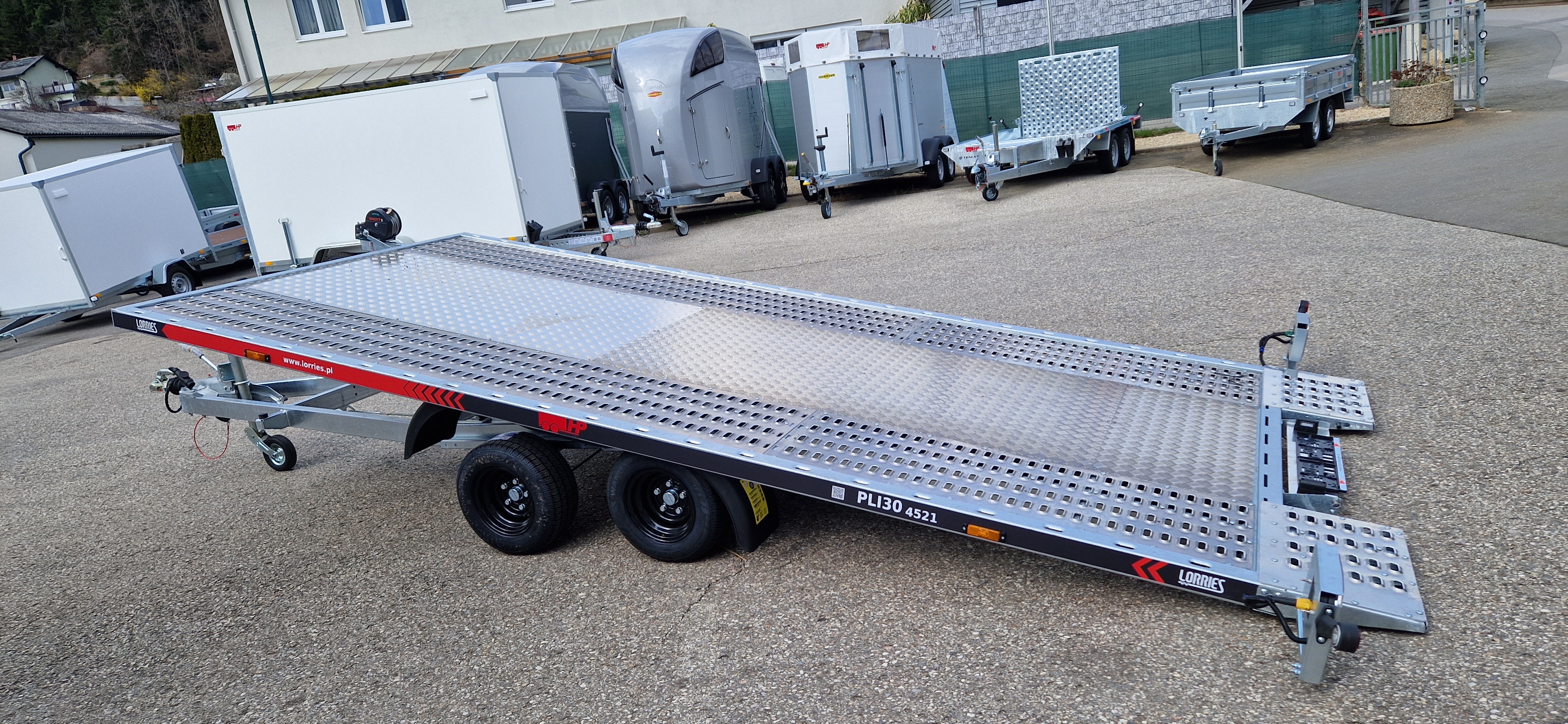 Autotransporter, Fahrzeugtransporter, Autoanhänger HP PLi 27-4521 Lorries, Tandem 2700 kg GG, kippbar